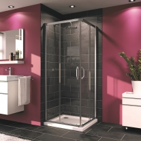 Cabina de dus patrata Huppe, X1A, 100x100, cu 2 usi culisante si 2 elemente fixe